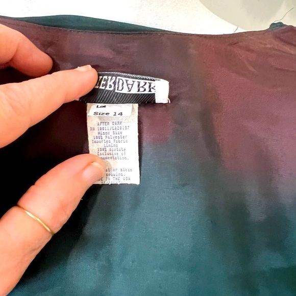 After Dark: Women’s Green Dressy two piece outfit long sleeve, shirr front Sz 14 - Picture 11 of 12